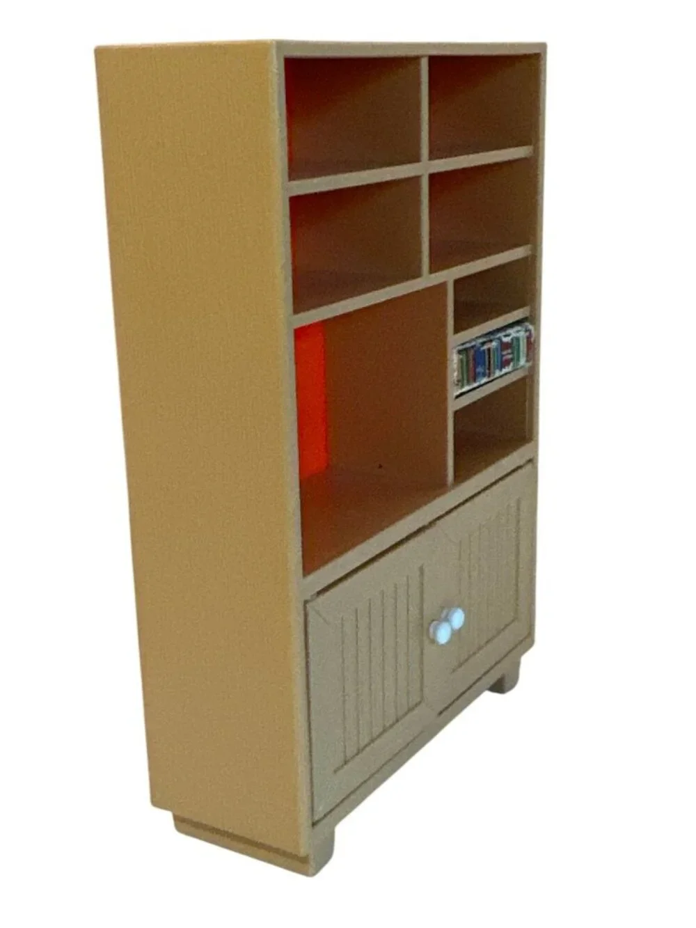 Vintage Tomy Dollhouse Miniature Bookshelf Cabinet & Shelves Made In Japan